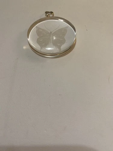 Steuben Clear Glass Butterfly Pendant