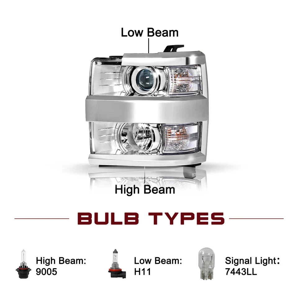 Faros proyectores para Chevy Silverado 2500 3500HD 2015-2019 faros diestros y diestros Foto 2 de 4