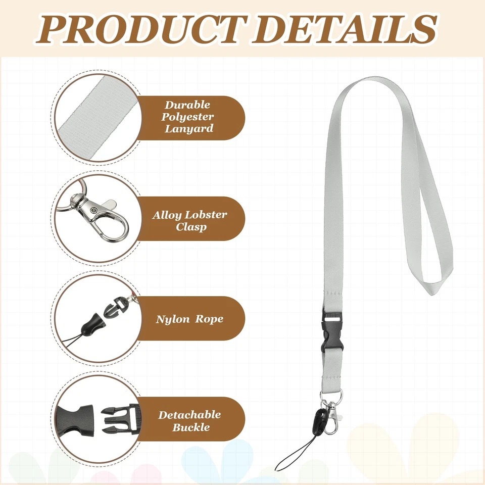 Paquete de 3 cordones grises para llaves, cordón separador para hombre Foto 3 de 4