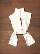 White Cable Knit Zipper Dickie Turtleneck Winter Scarf Combo Made in USA