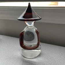 Art Glass Asian Figurine Pointed Hat Possibly Italian But  Unsure