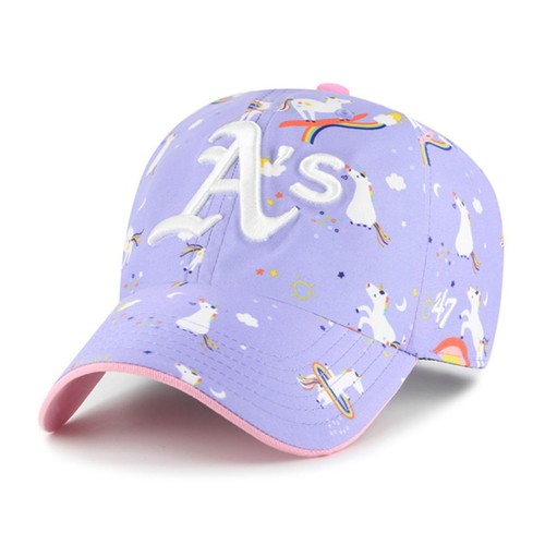 Girls Youth-'47 Lavender Athletics Unicorn Clean Up Adjustable Hat