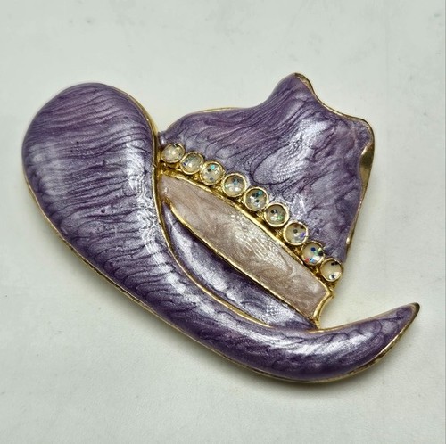Lot of 2 Western Mates Brooches Layered 18K Gold Hand Painted Enamel Cowgirl Pin - Picture 3 of 5