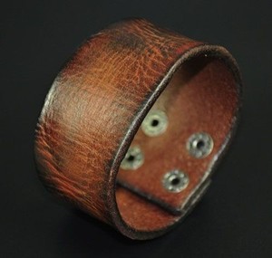 S301 Vintage Texture Genuine Leather Bracelet Wristband Men S Wide Image Is Loading S301 Vintage Texture Genuine Leather Bracelet Wristband Men