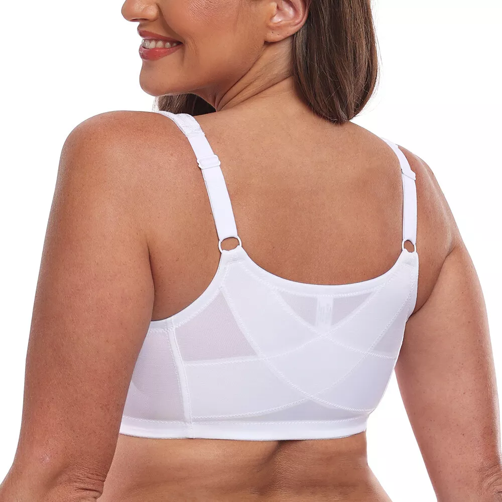 Women's Front Closure Bra Wire Free Back Support Full Coverage