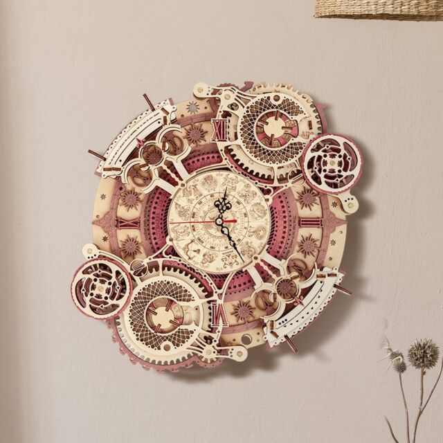 ROKR Sternzeichen Wanduhr 3d Holzpuzzle Modell Kinder Bauen Spielzeug Geschenke ROKR Sternzeichen Wanduhr 3d Holzpuzzle Modell Kinder Bauen Spielzeug Geschenke