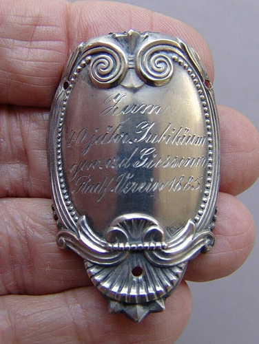 ZUM 40 J. JUBILÄUM ANTIKER 835 SILBER FAHNENNAGEL GIESSENER RADFAHR VEREIN 1885 - Bild 4 von 4