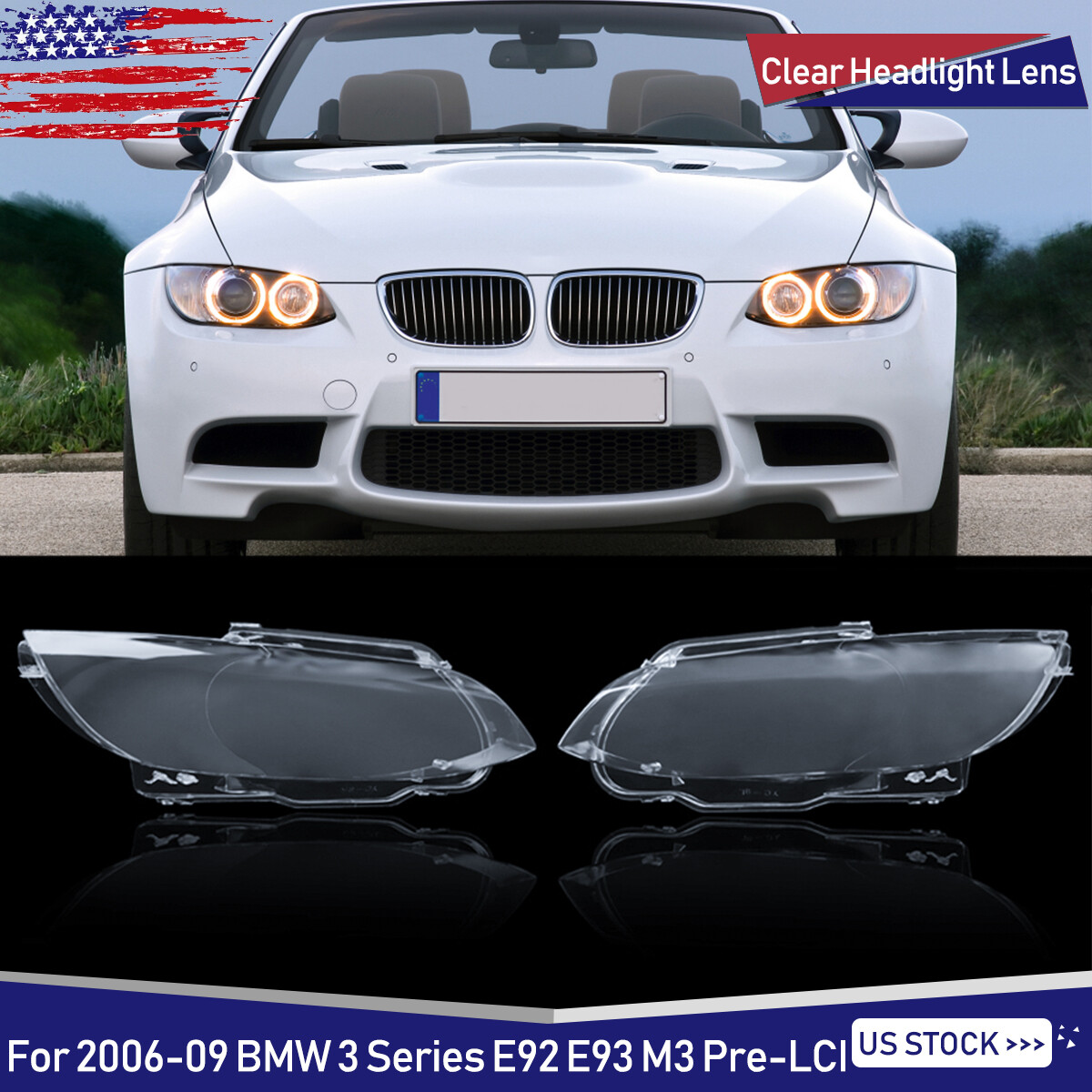 For 2006-2009 Pre-LCI BMW E92/E93 M3 328i 335i Clear Pair