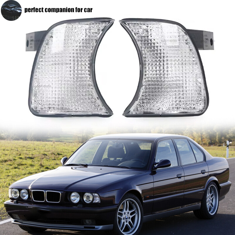 Left+Right White Corner Light Turn Signals light For BMW 5-Series