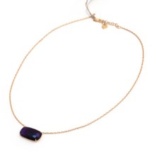 MARCO BICEGO Nuova Collana Catena 18" Ciondolo Ametista Viola Murano Oro 18K