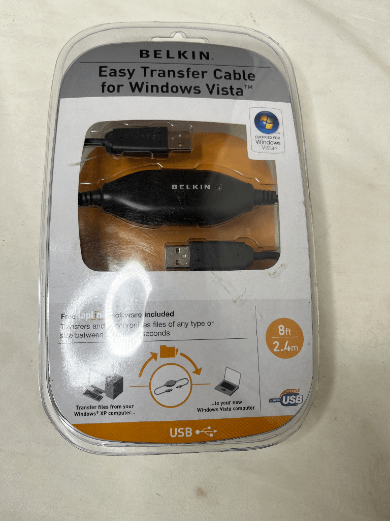 NEW Belkin Easy Transfer Cable for windows Vista 8ft including software