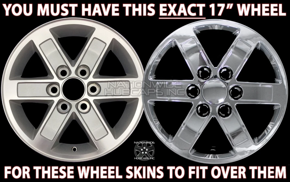 Tapacubos tapacubos cromados de 17" GMC SIERRA 1500 YUKON 2007-2014 4 ajustes Foto 2 de 4