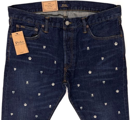Polo Ralph Lauren Sullivan Slim Skull Embroidered Jeans 34x32 767325304731  | eBay