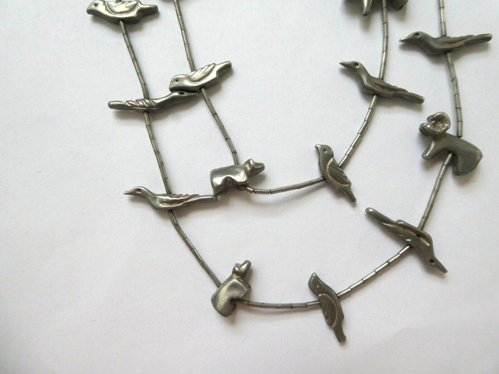 Double Strand Native American Solid Silver Fetish… - image 4