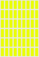 Neon Yellow Rectangle Label in Various Sizes 25MMx10MM-100MMx50MM 15 Sheets