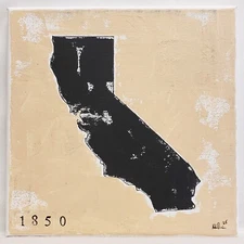 Original Abstract Minimal Textured Painting " California-1850 "  By K.A.Davis 