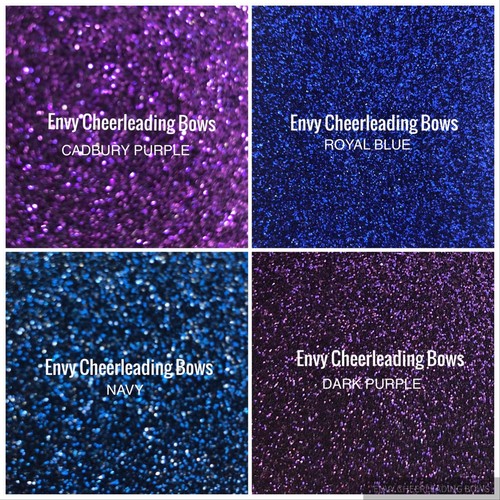 CHEERLEADING DANCE GYM GLITTER HAIR BOW 27 COLOURS FREE NAME PRINTED - Picture 6 of 65