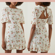 NWD $218 Reformation [ 6 ] Alaina Floral Cutout Flitter Sleeve Mini Dress 6333