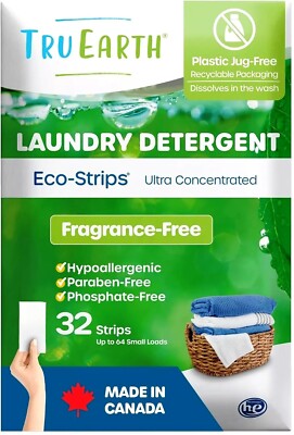 Tru Earth Eco-Strips Unscented Laundry Detergent - 32 Count