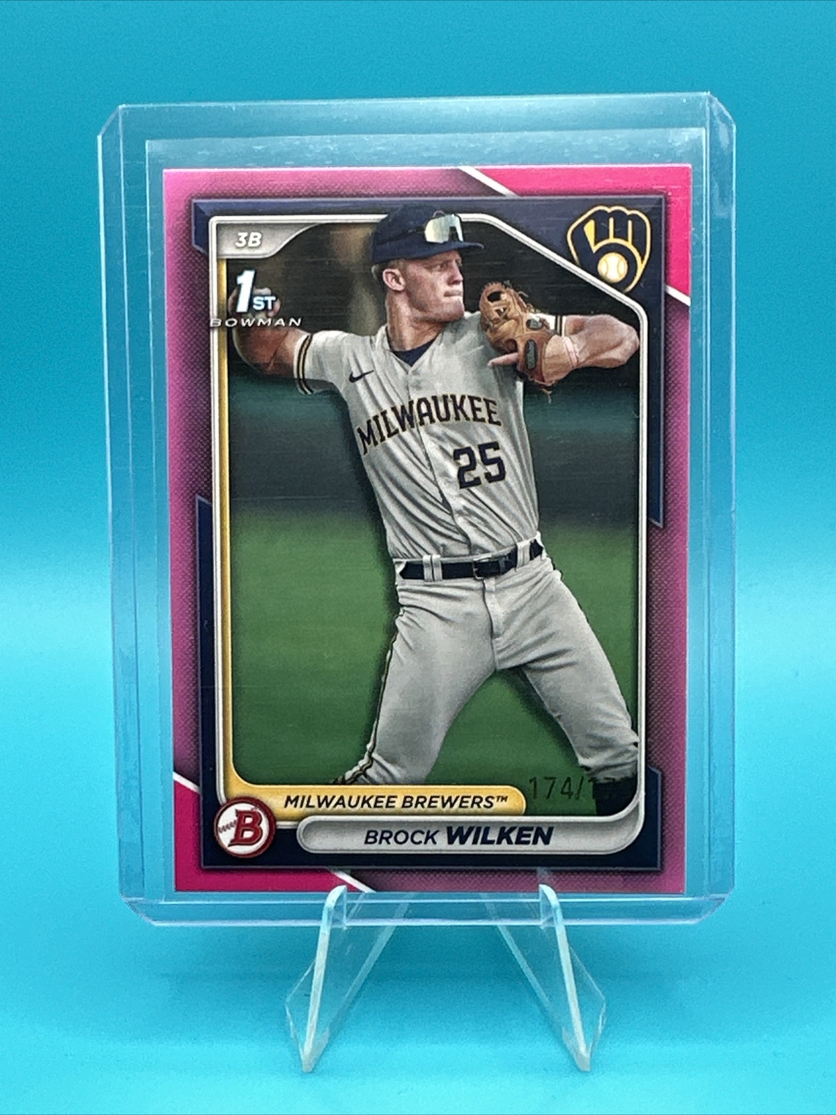 2024 Bowman #BP-86 Brock Wilken 1st Bowman Pink /175 - Milwaukee Brewers