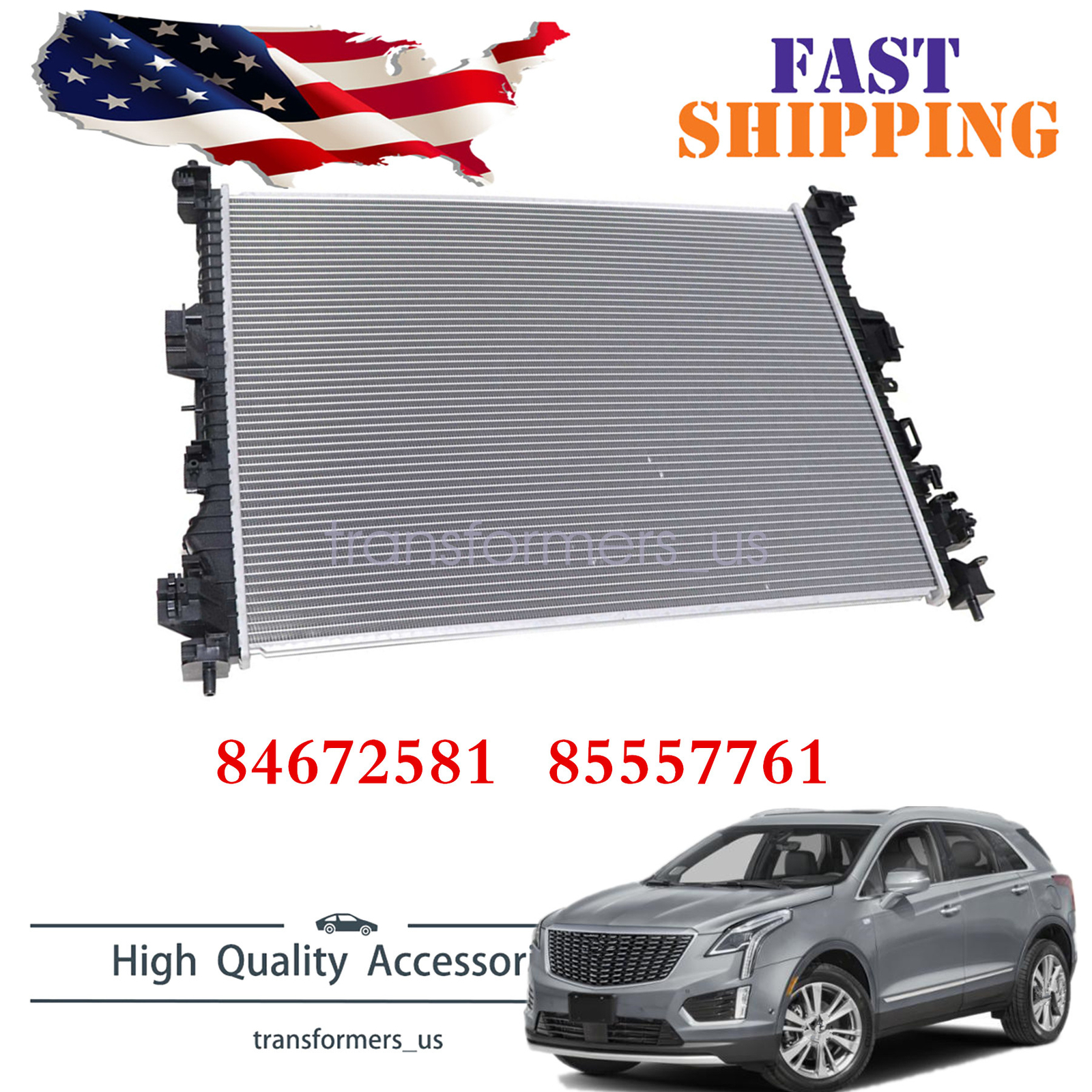 New Radiator for GMC Acadia 2020-22 23 Cadillac XT5 XT6 2.0L 2020-2024