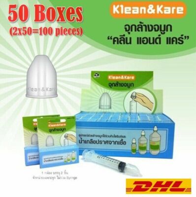 50 Boxes Nose Clean Adaptors Syringe Saline Nasal Wash Irrigation Adult Child