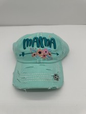 Mama Hat New, Embroidered, Adjustable Teal