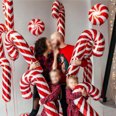 1-10 Stück große 33'' Weihnachten Zuckerstange Folienballons Xmas Santa Kinder Deko