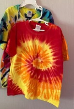 Kids Unisex Size Medium 10/12 Tie Dye short sleeved shirts 2 Total Gildan