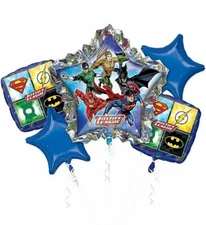 Anagram DC Comics JUSTICE LEAGUE Balloon Bouquet Batman Superman Flash 5pk - NEW