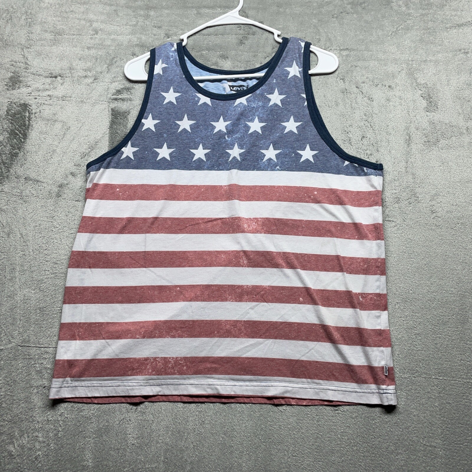 Levi's Tank Top Red White Blue Striped USA Patriotic American Size XL
