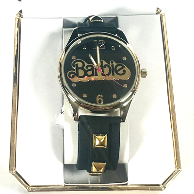 A1-NWT 2015 Barbie Black and Gold Studded Working 3 Hand Watch s-l400.jpg main image 2