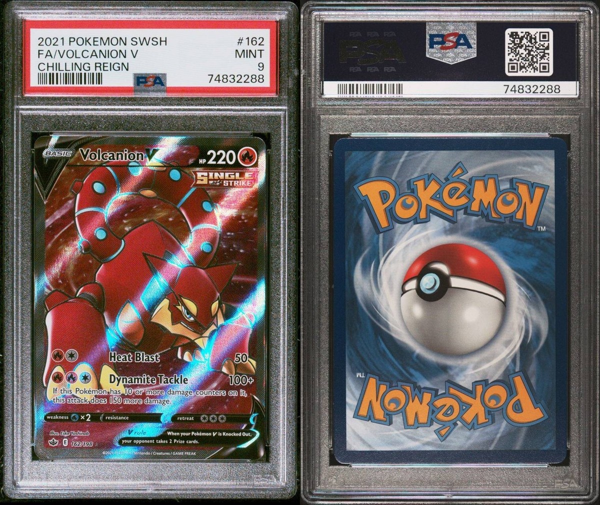 PSA 9 MINT Volcanion V 162/198 Chilling Reign FA Ultra Rare Holo