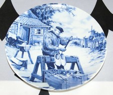 Assiette décorative « DELFT-BLAUW-1984 » bleu : SABOTIER diamètre 17,3 cm