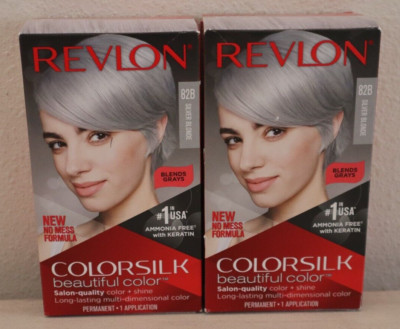Revlon Colorsilk Beautiful Color 82B Silver Blonde, 100% Gray Coverage, Lot of 2