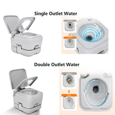 2.6 GAL Portable Toilet Press Flush Commode Potty Outdoor Indoor Travel Camping