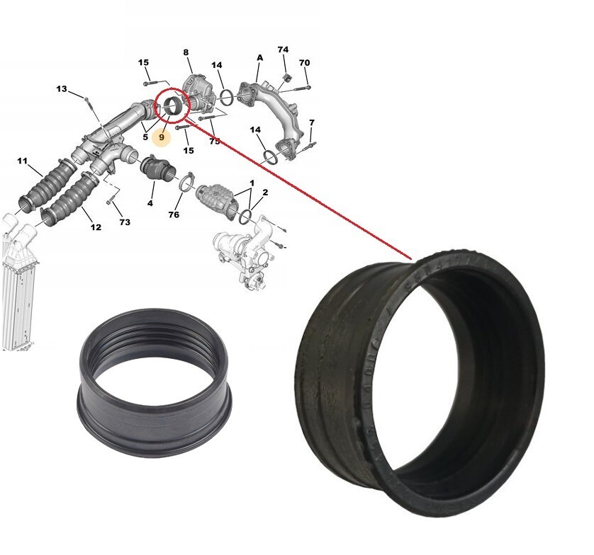 Gasket For Throttle Valve For Citroen Berlingo, C3, C4 Jumpy 1.6 HDI 9804177480