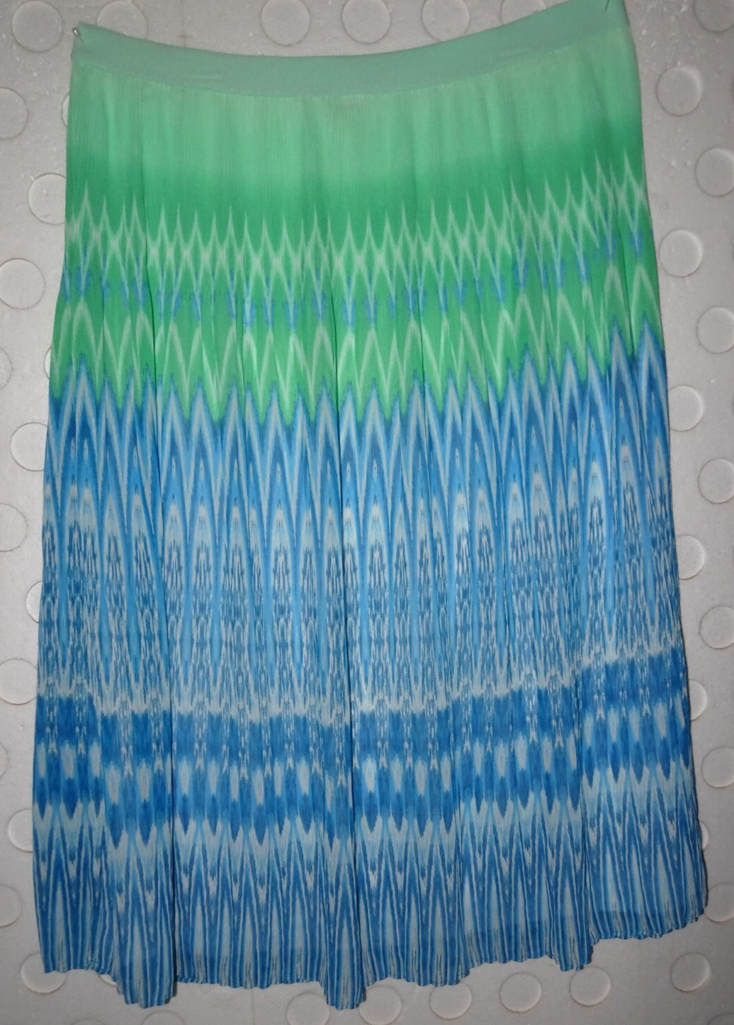 RUBY RD Pleated Chiffon Geometric Maxi Skirt Elas… - image 3