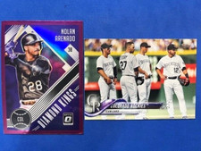 Nolan Arenado 2018 Donruss Diamond Kings Holo Pink & '18 Topps Rockies Team Card