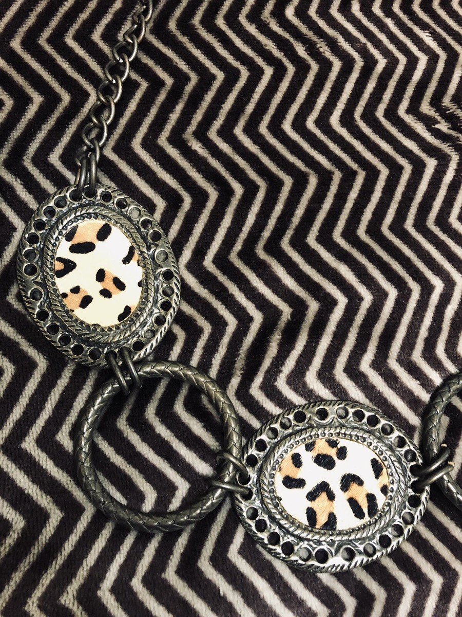 Leopard Print Chain Belt Killstar Feline Fancy Leopard Print Gothic Punk Pentagram  main image 3