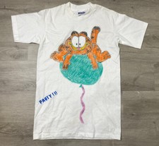 Vintage 90s Garfield Party Balloon Single Stitch T-Shirt Made in USA Sz S Small