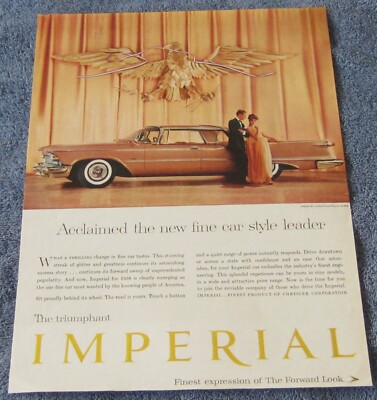 1958 Crown Imperial Southampton Lrg Vintage Ad ''Acclaimed the New Fine Car...''
