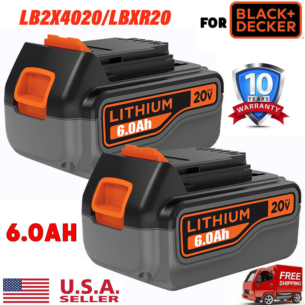 2PCS 20V Black Decker LBXR20 LB2X4020 Lithium Replacement Battery