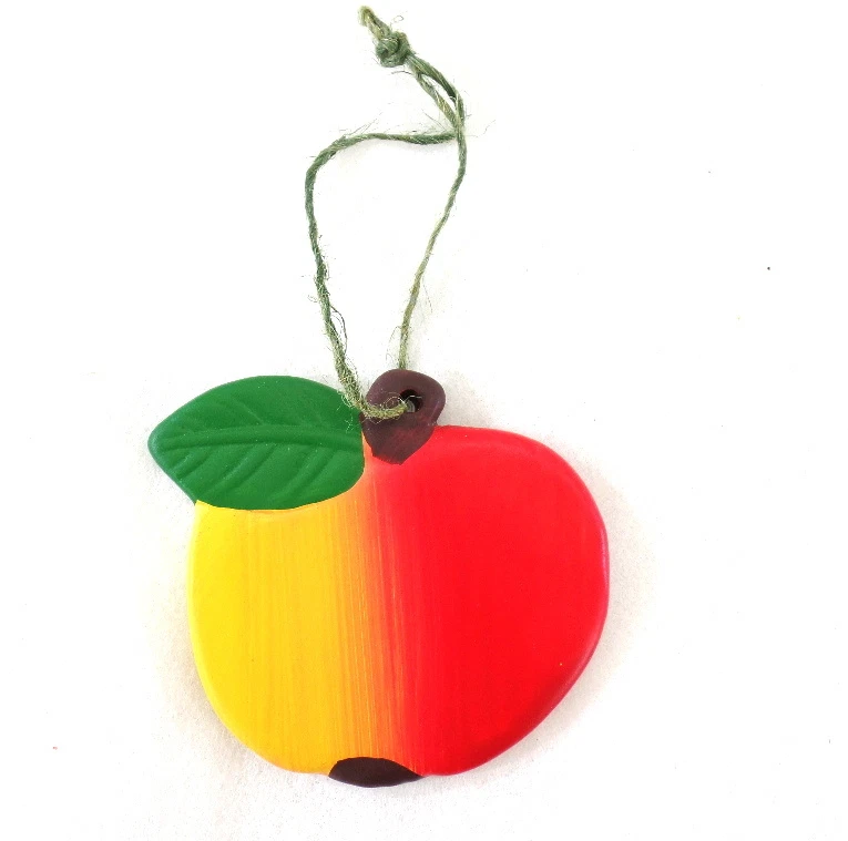 Äpfel Keramik Ton Box 24 Stück 6,5 D. Aufhängung Dekoration - Bild 4 von 4