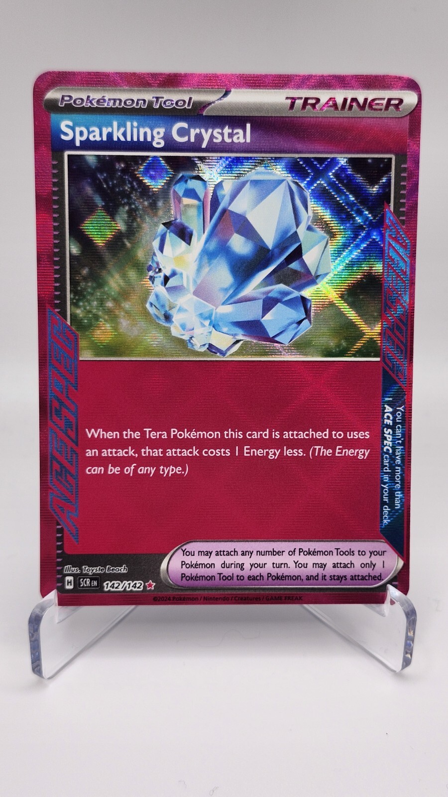 Pokémon Stellar Crown Sparkling Crystal 142/142 Holo NM