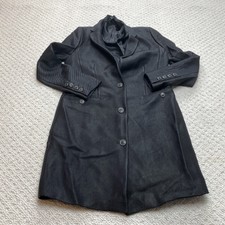 Noir Overcoat Womens 40 Black Wide 3 Button Jacket Wool Coat Portugal Winter