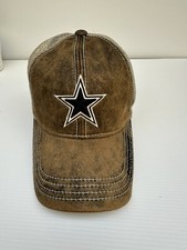 Vintage Dallas Cowboys Hat Snapback Brown Distressed Mesh Trucker Cap