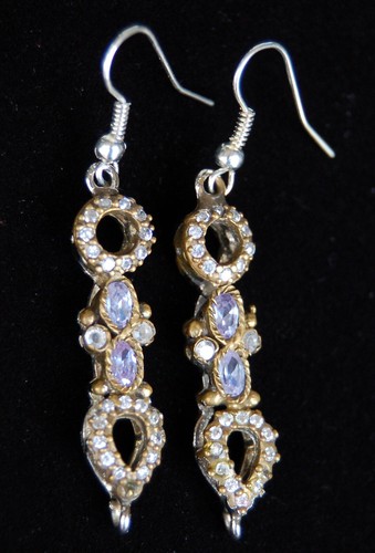 Ohrringe Antik Style. Silber mit Echtsteinen. 5,6 cm. Indische Handwerkskunst! - Bild 2 von 7