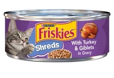 (23 pack) Purina Friskies Shreds Gravy, Soft Turkey and Giblets, Wet Cat Food