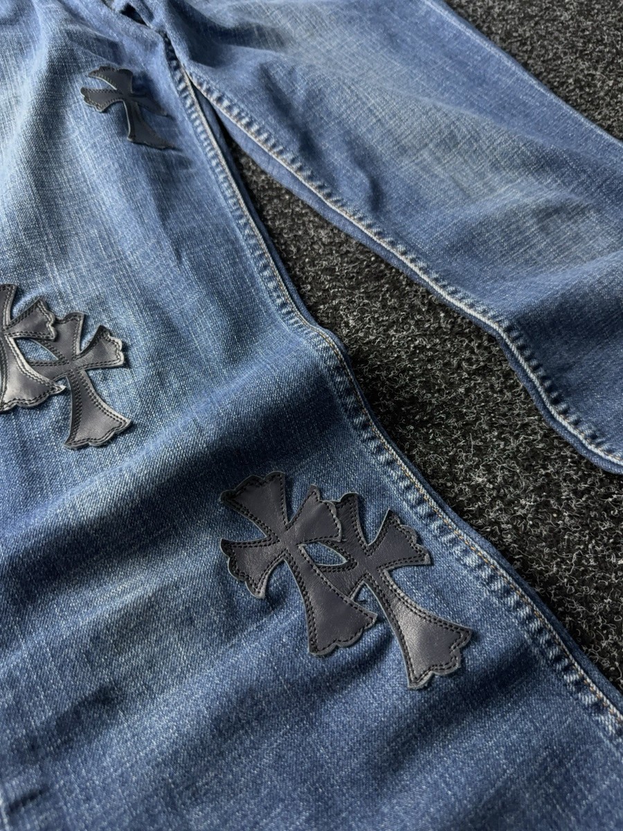 🔥 00s Levi's Flared Chrome Hearts Style Cross Denim jeans Women's